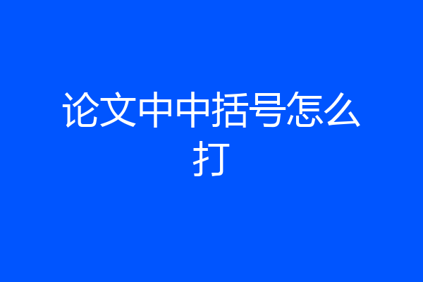 论文中中括号怎么打