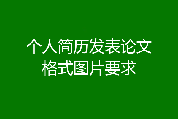 个人简历发表论文格式图片要求