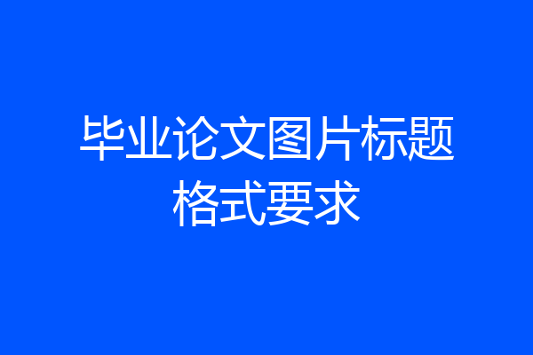 毕业论文图片标题格式要求