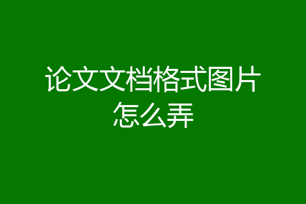 论文文档格式图片怎么弄