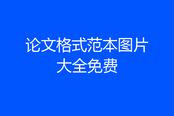 论文格式范本图片大全免费