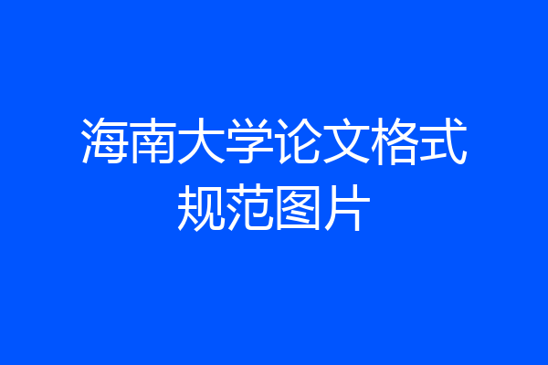 海南大学论文格式规范图片