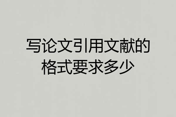写论文引用文献的格式要求多少