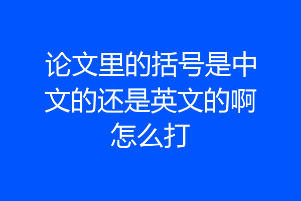 论文里的括号是中文的还是英文的啊怎么打
