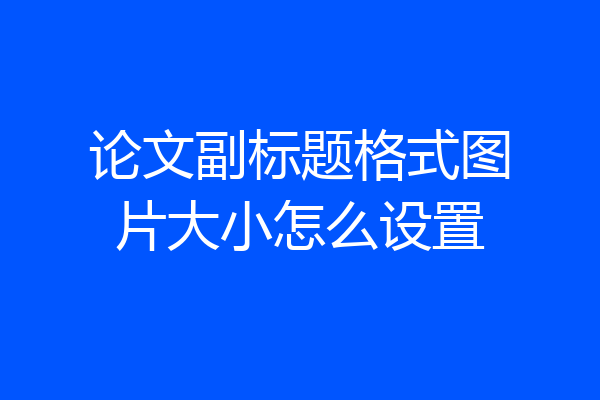 论文副标题格式图片大小怎么设置