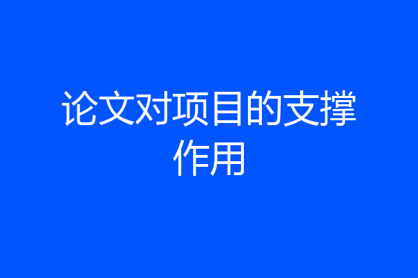 论文对项目的支撑作用