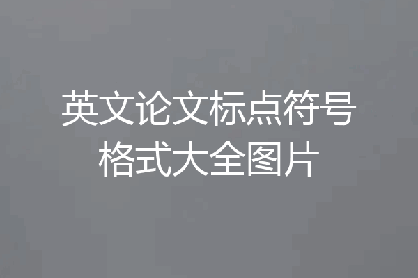 英文论文标点符号格式大全图片