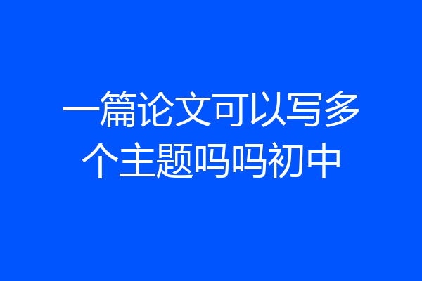 一篇论文可以写多个主题吗吗初中