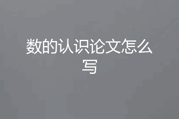 数的认识论文怎么写