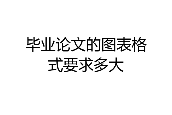 毕业论文的图表格式要求多大