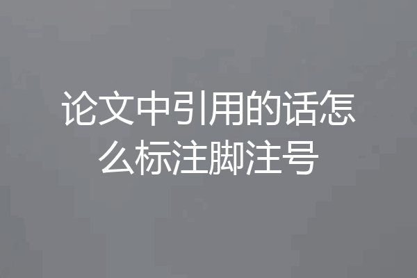 论文中引用的话怎么标注脚注号
