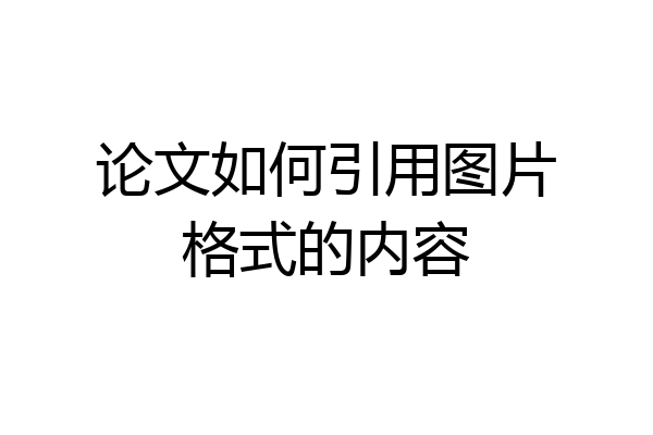 论文如何引用图片格式的内容