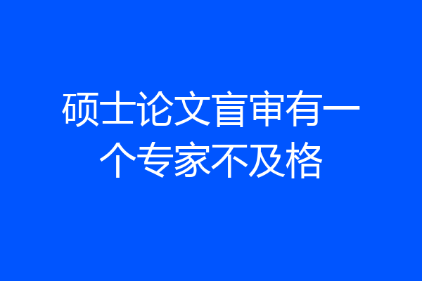硕士论文盲审有一个专家不及格
