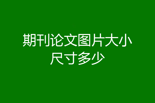 期刊论文图片大小尺寸多少