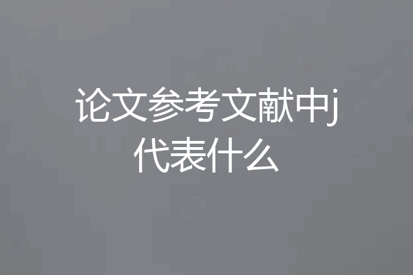 论文参考文献中j代表什么