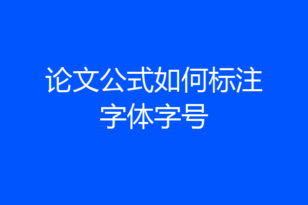 论文公式如何标注字体字号