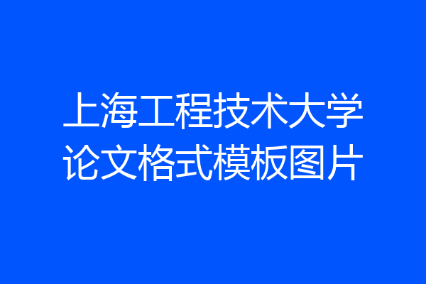 上海工程技术大学论文格式模板图片