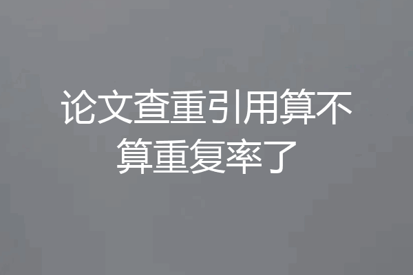 论文查重引用算不算重复率了