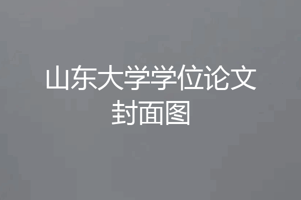 山东大学学位论文封面图