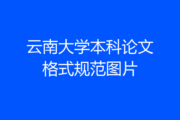 云南大学本科论文格式规范图片