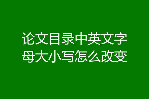 论文目录中英文字母大小写怎么改变