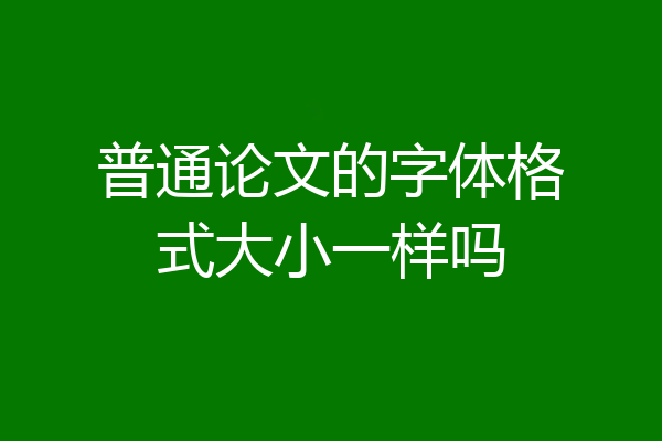 普通论文的字体格式大小一样吗