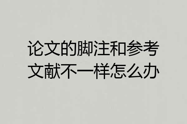 论文的脚注和参考文献不一样怎么办