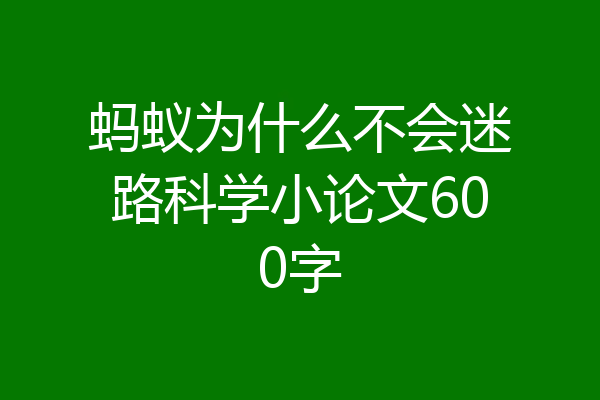 蚂蚁为什么不会迷路科学小论文600字