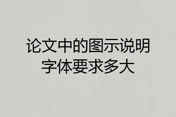 论文中的图示说明字体要求多大
