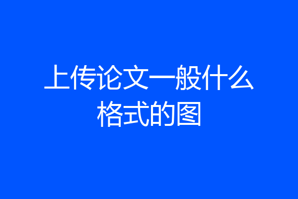 上传论文一般什么格式的图