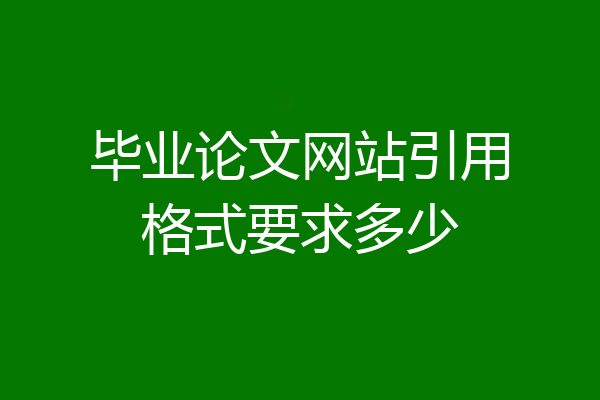 毕业论文网站引用格式要求多少