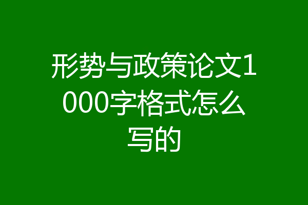 形势与政策论文1000字格式怎么写的