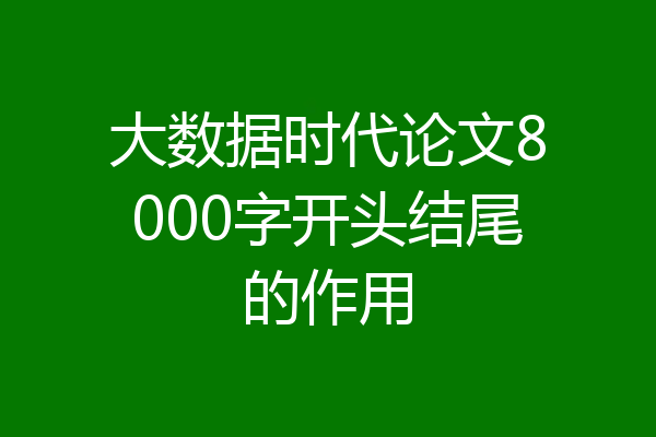 大数据时代论文8000字开头结尾的作用