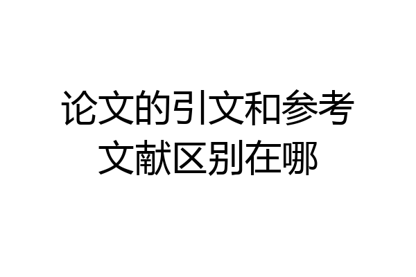 论文的引文和参考文献区别在哪