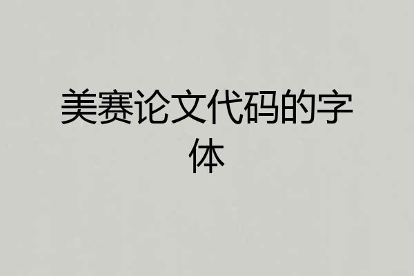 美赛论文代码的字体