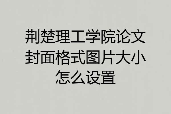 荆楚理工学院论文封面格式图片大小怎么设置