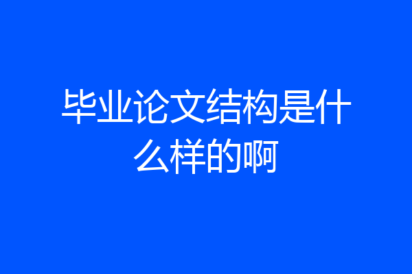 毕业论文结构是什么样的啊