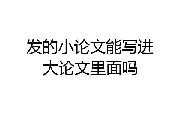 发的小论文能写进大论文里面吗
