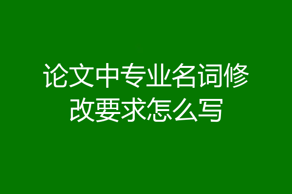 论文中专业名词修改要求怎么写