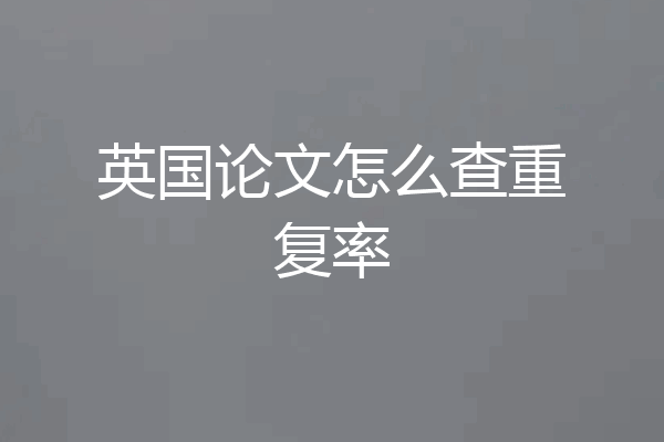 英国论文怎么查重复率