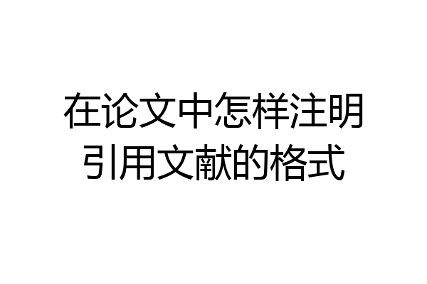 在论文中怎样注明引用文献的格式