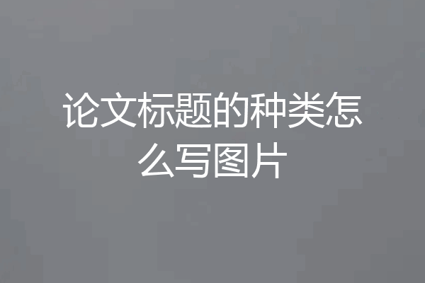 论文标题的种类怎么写图片