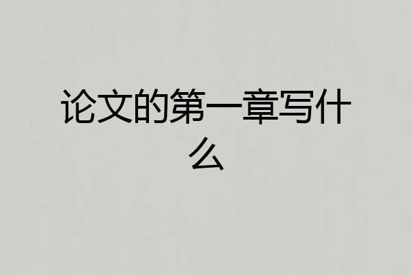 论文的第一章写什么