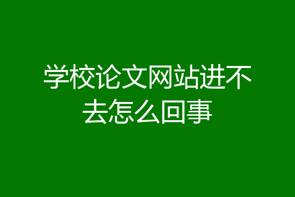 学校论文网站进不去怎么回事