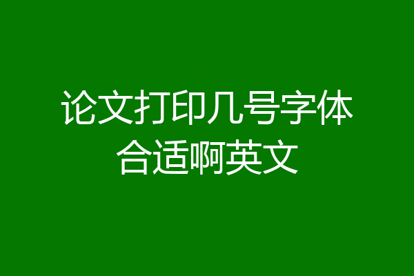 论文打印几号字体合适啊英文