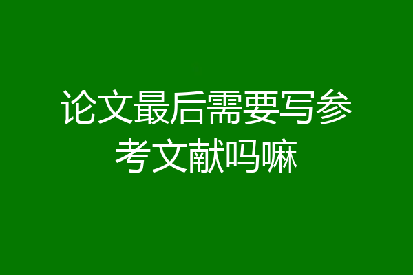 论文最后需要写参考文献吗嘛