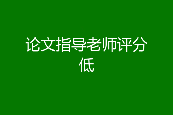 论文指导老师评分低