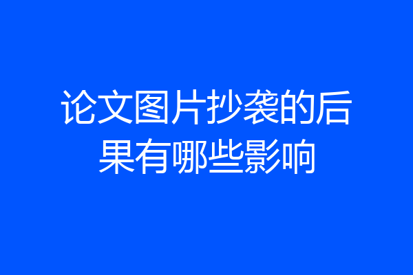 论文图片抄袭的后果有哪些影响
