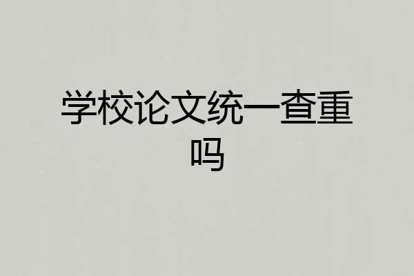 学校论文统一查重吗