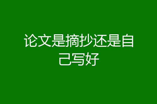 论文是摘抄还是自己写好
